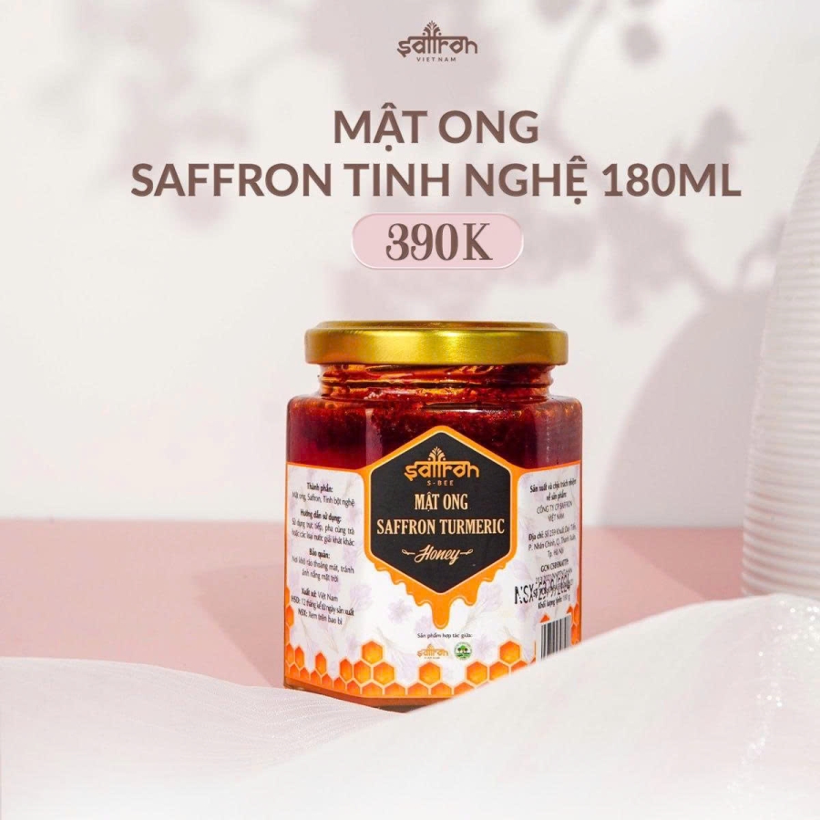 Mật ong Saffron ngâm tinh bột nghệ