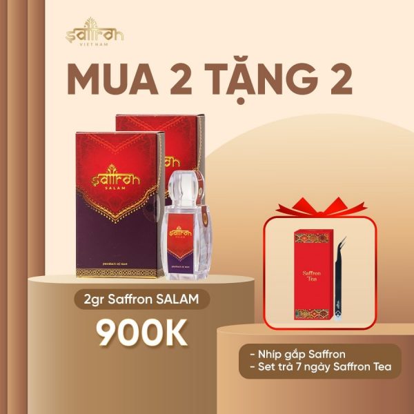 Saffron Salam 2 Gram – Tặng Nhíp gắp và Set trà Saffron Tea