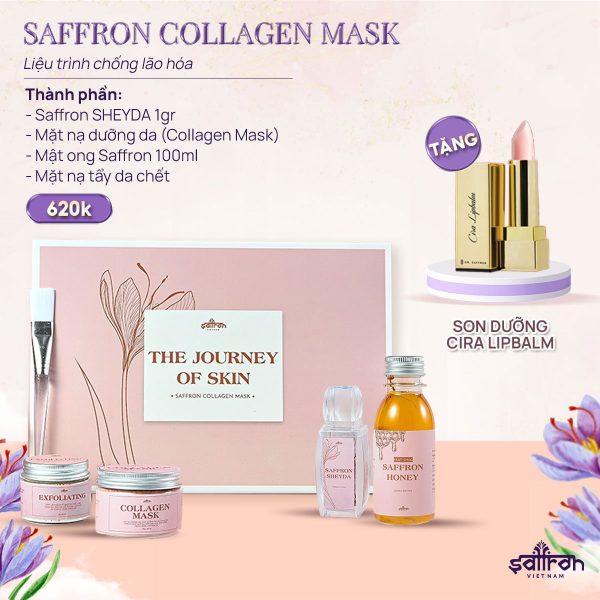 Bộ sản phẩm chống lão hoá Saffron Collagen Mask