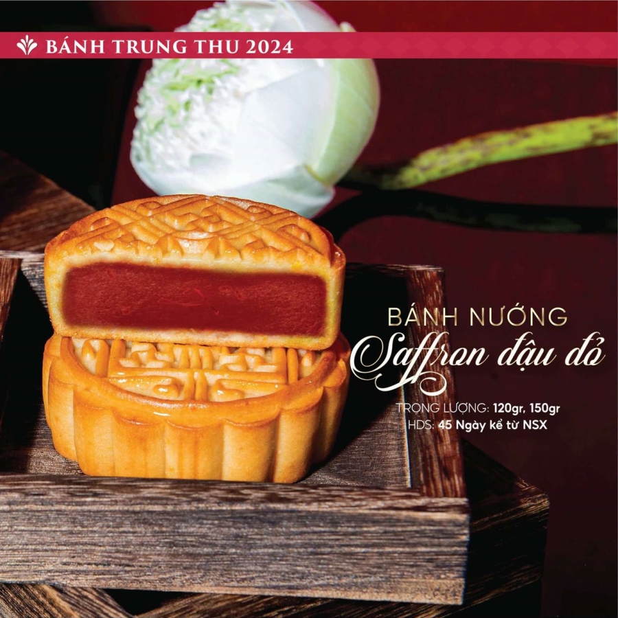 Bánh trung thu Saffron nhân đậu đỏ