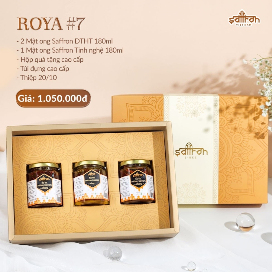 [Set quà Roya #7] Mật ong Saffron Đông trùng hạ thảo và Tinh nghệ