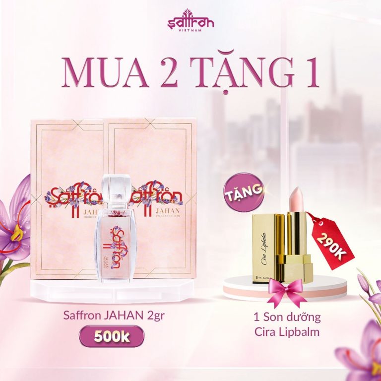 Saffron Jahan 2 Gram – Tặng 1 Son dưỡng Cira Lipbalm