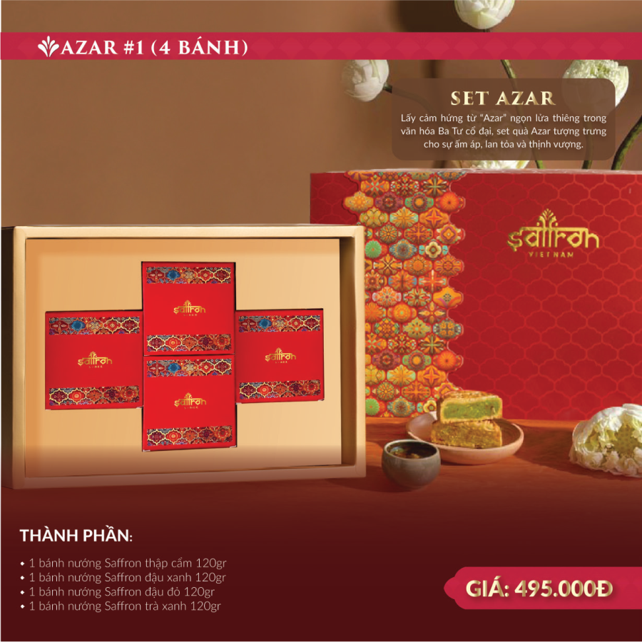 Set AZAR #1 – Hộp quà 4 bánh trung thu cao cấp