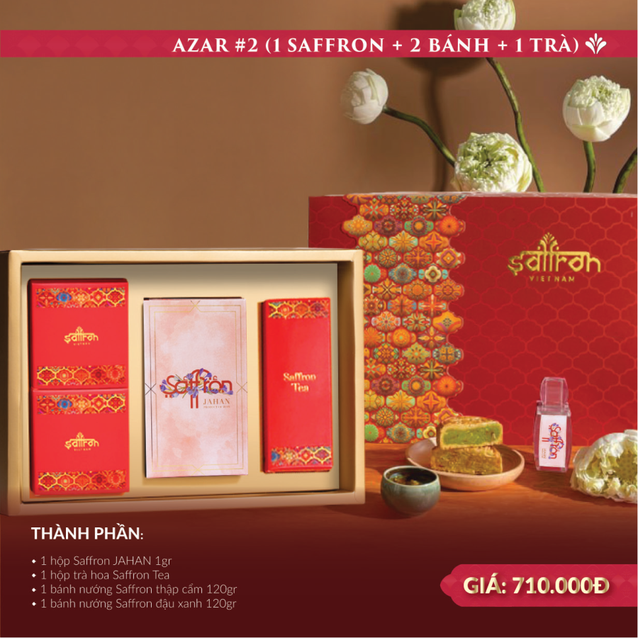 Set AZAR #2 – Hộp quà Saffron JAHAN & 2 bánh nướng Saffron cao cấp