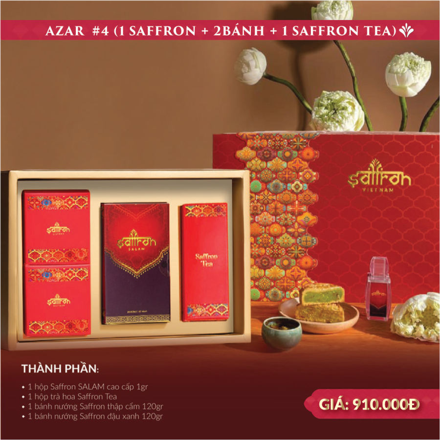 Set AZAR #4 – Hộp quà Saffron SALAM & 2 bánh nướng Saffron cao cấp