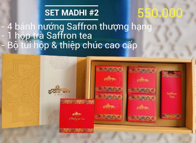 Set MAHDI #2 – Hộp quà 4 bánh trung thu cao cấp và Hộp trà Saffron tea